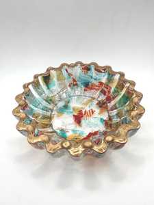 Plato para Joyas de Resina con Borde Dorado |   Cuenco Decorativo de Vidrio Roto - Product Image 2
