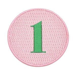 Pretty Girl Number 1 <b>Patch</b> Pink & Green Embroidered Round Applique Iron On Sew On Badge for <b>Jackets</b> Bags Hats DIY Apparel - Product Image 4