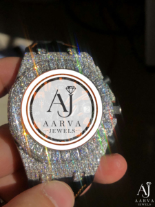 AARVA JEWELS นาฬิกาโครโนกราฟสแตนเลสสตีลสุดหรูสำหรับผู้ชาย 43 มม. กระจกเพชรโมอิสซาไนต์ประดับอะนาล็อกควอตซ์คุณภาพสูง - Product Image 5