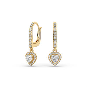 Boucles d'oreilles personnalisées en or 14 carats et 10 carats avec diamant de laboratoire de 0,828 carats, taille brillant cœur, style unique, légères, minimalistes, cadeau de bijoux - Product Image 3