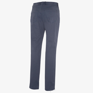 Pantalones Casuales Tejidos de Color Sólido para Hombre, Cierre de Botones, Azul Oscuro - Product Image 5