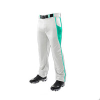 Set Jersey Bisbol Pria Celana Putih Depan Berkancing Lengan Pendek Teal Pakaian Semua Musim yang Menyerap Kelembapan