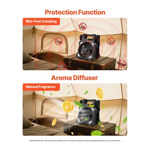 Ventilador Solar Inalámbrico Portátil de 8 Pulgadas con Linterna LED Recargable de 20000 mAh, Panel Plegable de 7 W y Temporizador de 5 Velocidades - Product Image 2