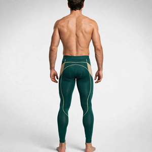 Leggings de compression personnalisés pour hommes, nylon et élasthanne, respirants, longueur intégrale, pour le fitness - Product Image 5