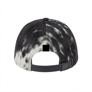 Casquette de baseball unisexe noire et blanche à imprimé animal, 6 panneaux, réglable, décontractée, pour toutes les saisons - Product Image 2
