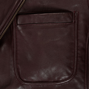 เสื้อแจ็คเก็ตหนังแท้สีน้ำตาลสำหรับผู้ชาย แบรนด์ Leather Cult แบบมีซิป ปกคอปกเสื้อพับได้ สไตล์ลำลอง - Product Image 6