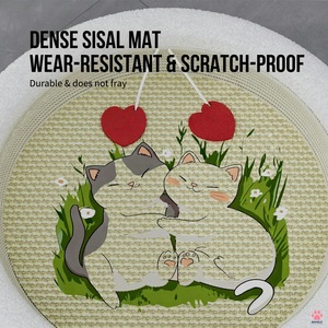Cama Redonda para Gatos, Diseño de Dibujos Animados, Tejido de Sisal, Felpa Suave y Duradera, Cama para Mascotas - Product Image 4