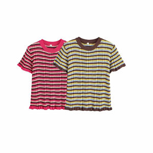 Camisetas Cortas de Poliéster Teñido para Mujer con Logotipo Personalizado, Manga Corta, Corte Ajustado, Tela Elástica - Product Image 1