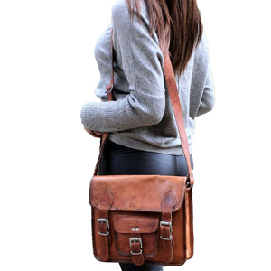 Satchel <b>bag</b> structured faux leather <b>multi</b> <b>compartment</b> 14 inch laptop capacity adjustable strap classic work school - Product Image 2