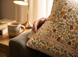 Fundas de Cojín de Algodón con Estampado Artesanal Premium, Fundas de Almohada con Estampado Floral Indio, Fundas Decorativas para Sofá, Hogar y Hotel - Product Image 3