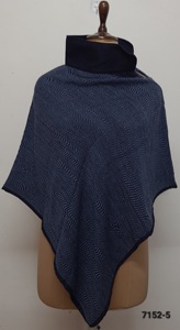 Pure Wool Bohemian Woven Jamawar <b>Women's</b> Designer <b>Poncho</b> - Product Image 2