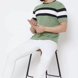 Camiseta de manga corta para hombre, cuello redondo, 100% algodón, verde/negro/blanco, personalizable, alta calidad, económica, con la mejor calidad OEM. - Product Image 6