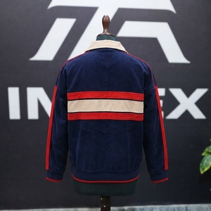เสื้อแจ็คเก็ตคอร์ดูรอยสำหรับผู้ชาย พร้อมโลโก้ปักลาย ดีไซน์ตัดต่อสี คอปกพับ ซิปด้านหน้า สวมใส่สบายๆ ในฤดูใบไม้ร่วง - Product Image 3