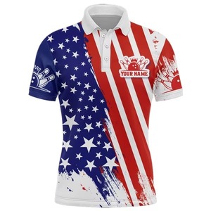 เสื้อโบว์ลิ่งคุณภาพสูงสำหรับผู้ชาย ผ้าถักโพลีเอสเตอร์/คอตตอน ดีไซน์ทีมแบบกำหนดเอง แห้งเร็ว ระบายอากาศได้ดี - Product Image 2