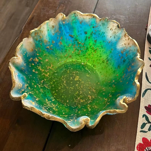 Bol à salade en résine de la meilleure qualité, couleurs personnalisables et design artisanal, bol à salade en résine pour fruits, vaisselle de table - Product Image 1