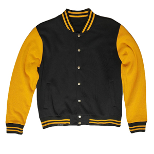 <b>Men's</b> Navy Blue Varsity <b>Jacket</b> With <b>Cream</b> PU Sleeves And Number 21 Patch Preppy Style Autumn Wear Regular Fit Turn-down Collar - Product Image 5