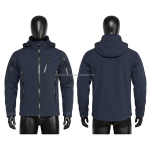 <b>Men's</b> Hooded Fleece <b>Jacket</b> Windproof Solid Color Zipper Closure Outdoor Casual Wear Autumn Season Polyester Material - Product Image 5