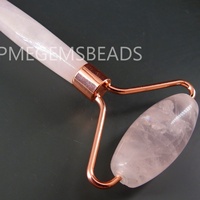Rouleau facial en quartz rose, pierre naturelle, fournisseur en gros, outil sans aiguille pour le massage du visage, soins de la peau, santé, beauté, sérums