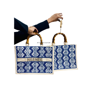 Sacs fourre-tout pour femmes faits à la main, très demandés, avec poignées en bambou, motifs personnalisés – sacs à main durables et écologiques - Product Image 2