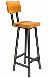 เก้าอี้บาร์และสตูลสไตล์มินิมอลลิสต์โครงโลหะพร้อมพนักพิง เก้าอี้สูงสำหรับเคาน์เตอร์บาร์และร้านอาหาร - Product Image 2