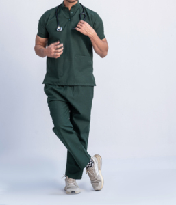 Medical Scrubs Nursing Men's <b>Jersey</b> Spandex Scrubs Sets <b>Jumpsuit</b> Hospital Uniform Summer Short Sleeve Seamless Fusing OEM Custom - Product Image 4