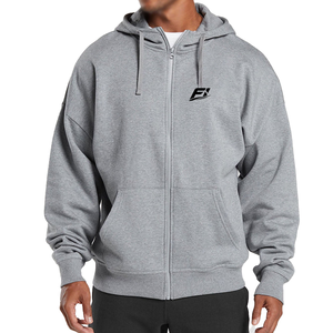 Sweat-shirts à capuche zippés 100 % coton personnalisés à épaules tombantes pour hommes, en molleton épais, style streetwear, vente en gros - Product Image 1