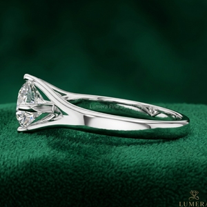 Anillo de Compromiso Solitario con Diamante Cultivado en Laboratorio, Corte Brillante Clásico, Oro Blanco de 9K, 10K, 14K, 18K, Certificado IGI, Anillo Unisex de Lujo - Product Image 2