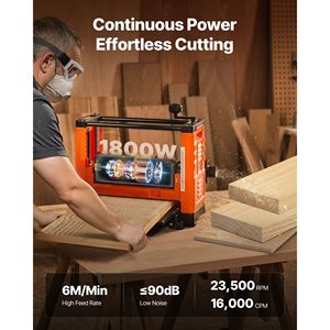 Potente Pialla per Legno da Banco con Motore da 1800W e 23500 RPM, Doppia Lama, Larghezza 13 Pollici, Piano di Lavoro Spesso - Product Image 4