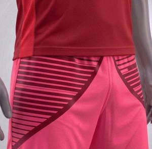 Ensemble de maillot de football pour homme, rouge et rose, col en V, manches courtes, polyester respirant, taille élastique, coupe athlétique, toutes saisons - Product Image 6