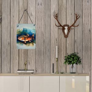 Nueva trucha marrón pared puerta colgante impresiones Multicolor 12x16 CARTEL DE Metal de aluminio para cocina Bar decoración del hogar Placa de puerta delantera - Product Image 3