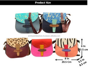 Bolso de hombro de cuero reciclado con estampado de animales, bolso Interior de cuero de colores con doble solapa, bolsos cruzados elegantes convertibles para mujer - Product Image 2