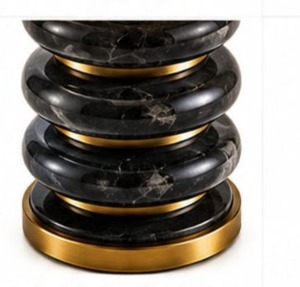 Quemador de incienso de lujo de mármol negro, quemador de oud de metal, soporte de diseño, quemador artesanal de piedra negra con capas de mármol negro - Product Image 5