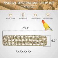 Hamac en jonc de mer naturel pour oiseaux, jouet suspendu pour cage de perroquet, filet d'escalade, échelle, jouets à mâcher, crochets, couleur et taille personnalisables pour animaux de compagnie