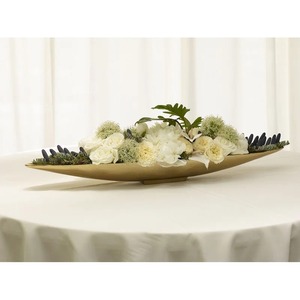 Bol décoratif minimaliste en métal, fait main, doré poli, pour arrangement floral, centre de table de mariage, décoration intérieure - Product Image 1