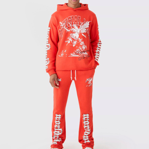 Street Wear Cotton Male Tracksuit Custom 2 Pieces Sport Flare Tracksuit Set Men Clothing Hooded Tracksuit for Men <b>Winter</b> Season - Product Image 6