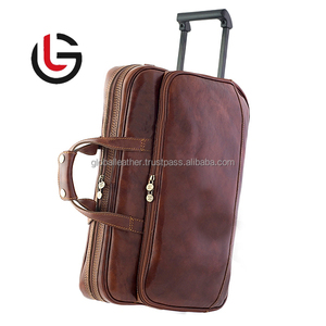 Sac de week-end décontracté en cuir véritable, grande capacité, résistant à l'eau, fermeture éclair durable, compartiment séparé pour chaussures - Product Image 1