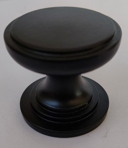 Brass Cabinet <b>Knob</b> Round <b>Black</b> Powder Coat Carton Box Packaging - Product Image 1