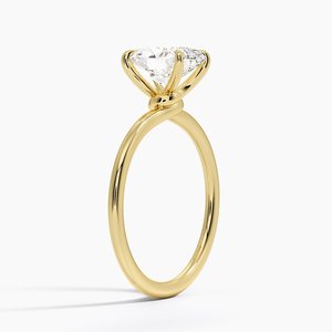 Entwined <b>Solitaire</b> Engagement <b>Ring</b> with Moissanite Prong Setting 14K Gold Plated 925 <b>Silver</b> - Product Image 2