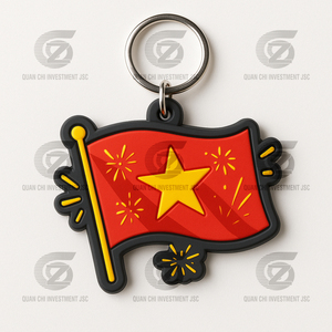 <b>Custom</b> Eco-Friendly 3D Patriotic Silicone Keychain Vietnam National Day 2/9 Flag Logo Corporate Gifts Souvenirs Campaigns <b>Key</b> - Product Image 2