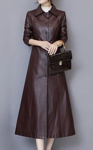 Vestes longues en cuir véritable de qualité supérieure pour femmes, mode décontractée, manteau d'hiver en peau de mouton, manteaux longs en cuir de vache pour femmes - Product Image 3