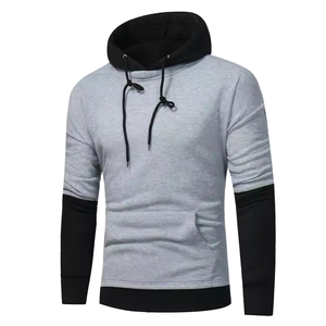 <b>Men's</b> Casual 100% Cotton Fleece Hooded Sweater 2-Color Solid Pattern Lined Design Winter Season Plain Dyed Polyester/Cotton - Product Image 5