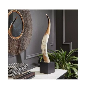 Vase décoratif en corne de buffle, forme irrégulière, effet vieilli, pièce unique - Product Image 1