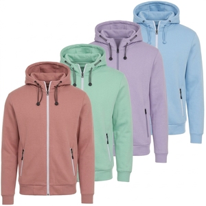 Sudadera con capucha de invierno para hombre, de forro polar Sherpa grueso, con cremallera completa, color liso, antiarrugas, corte regular, ecológica, al por mayor - Product Image 4