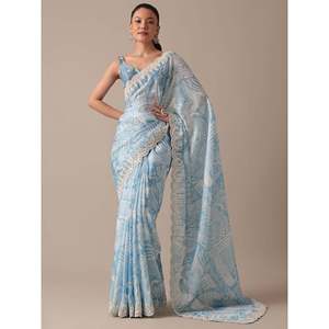 Women's Digital Printed <b>Saree</b> with Embroidery for Party Wear - Product Image 1