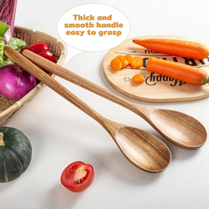 Ensemble d'ustensiles de cuisine en bois d'acacia rustique, 2 pièces, cuillères de cuisson ultra-résistantes à la chaleur, vente en gros du Vietnam - Product Image 4
