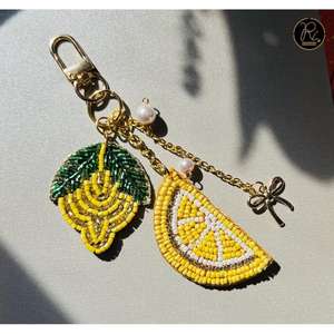 Colorful Handmade Beaded Keychain Round Checkerboard Seed Bead <b>Key</b> <b>Ring</b> Aesthetic Bag Charm Cute <b>Key</b> Holder Gift for Women - Product Image 6