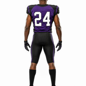 Customized American Football Uniform Sublimated Football Jersey Integrated <b>Pads</b> Durable Stretchable <b>Pants</b> Men V-Neck Top - Product Image 5
