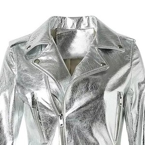 Veste en cuir véritable à texture python pour femme, en cuir de vachette de qualité supérieure, vêtement d'extérieur tendance, service OEM ODM, échantillon disponible en gros - Product Image 2