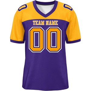 Maillot de football américain, fabricant OEM, tissu interlock, impression sérigraphique, anti-transpiration, anti-décoloration, tenue d'équipe confortable - Product Image 1