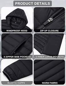 CRYSULLY Doudoune Homme avec Capuche Légère Chaude Hiver Résistante à l'Eau Coupe-Vent Pliable - Product Image 2